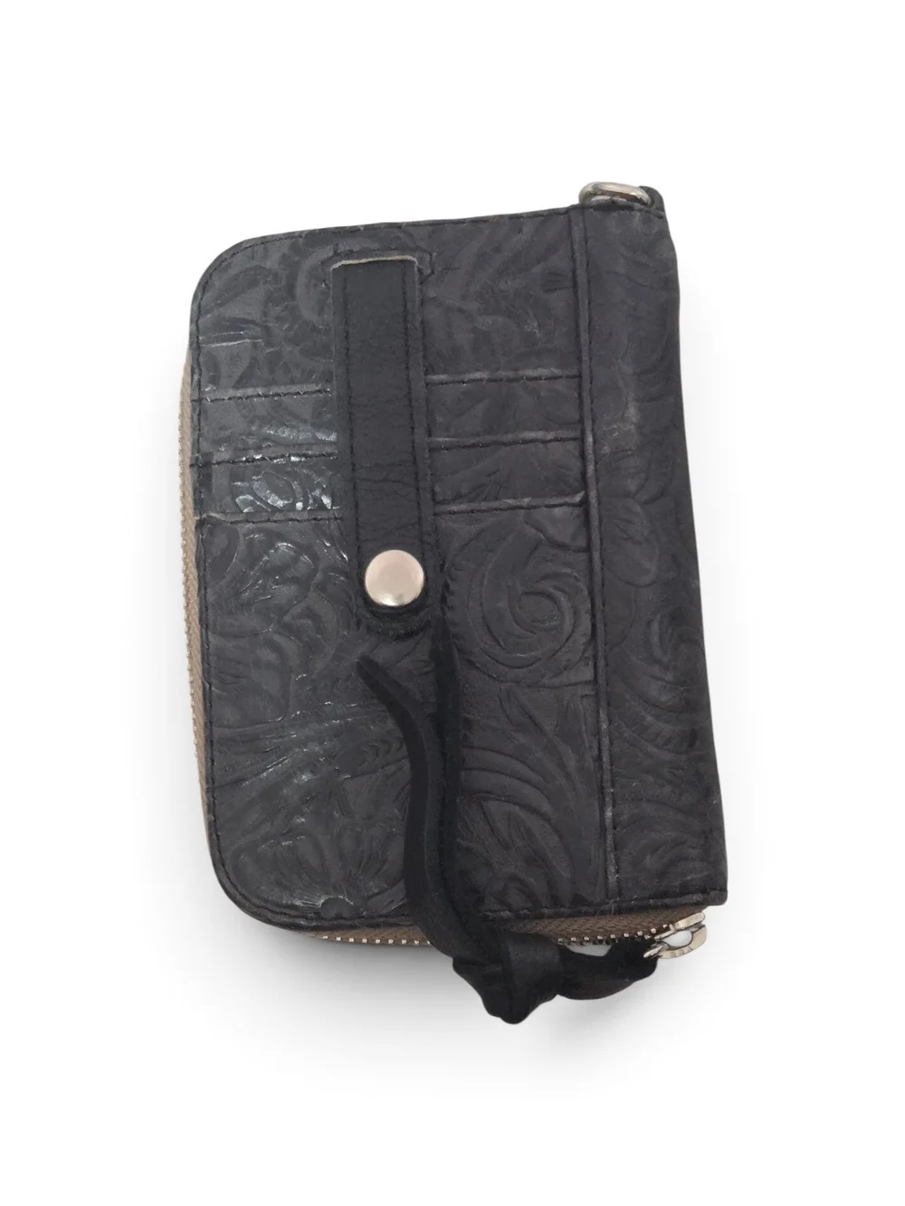 Consuela Steely Floral Embossed Zip Wallet